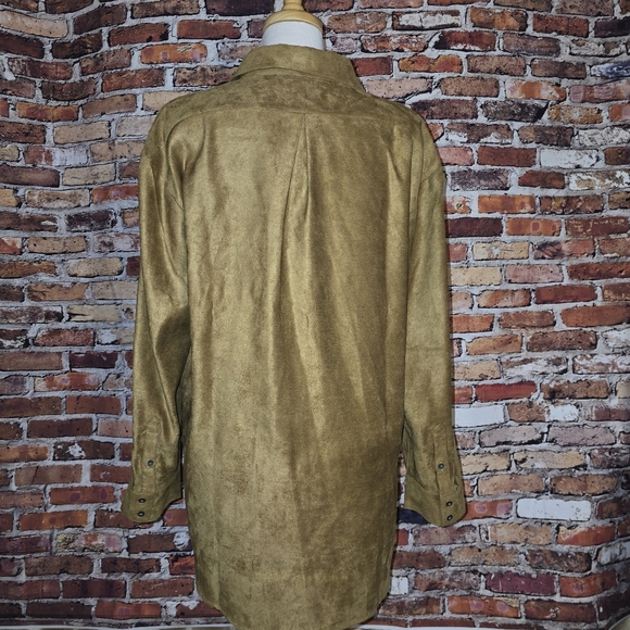 Banana Republic Tan Suede Feel Blouse Size L - Picture 6 of 8